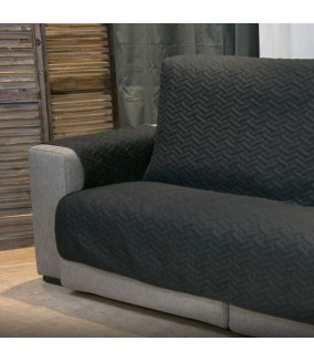 TELETIENDA ONLINE - Couch Cover Funda Reversible de Sofá Gris/Negro