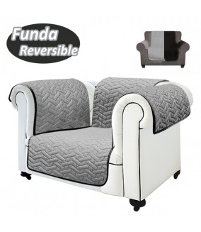 TELETIENDA ONLINE - Couch Cover Funda Sillón Reversible Gris/Negro