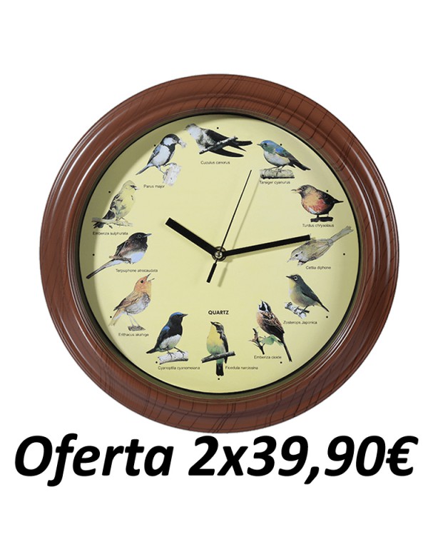 TELETIENDA ONLINE - Reloj de pared con sonido de pájaros