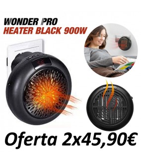TELETIENDA ONLINE - Mini Calefactor Wonder Heater Black 900W